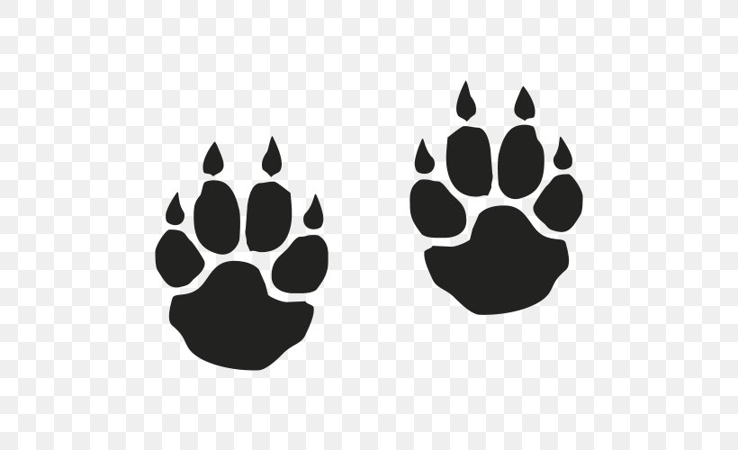 Tiger Dog Footprint Animal Track Cat, PNG, 500x500px, Tiger, Animal Track, Black, Black And White, Cat Download Free
