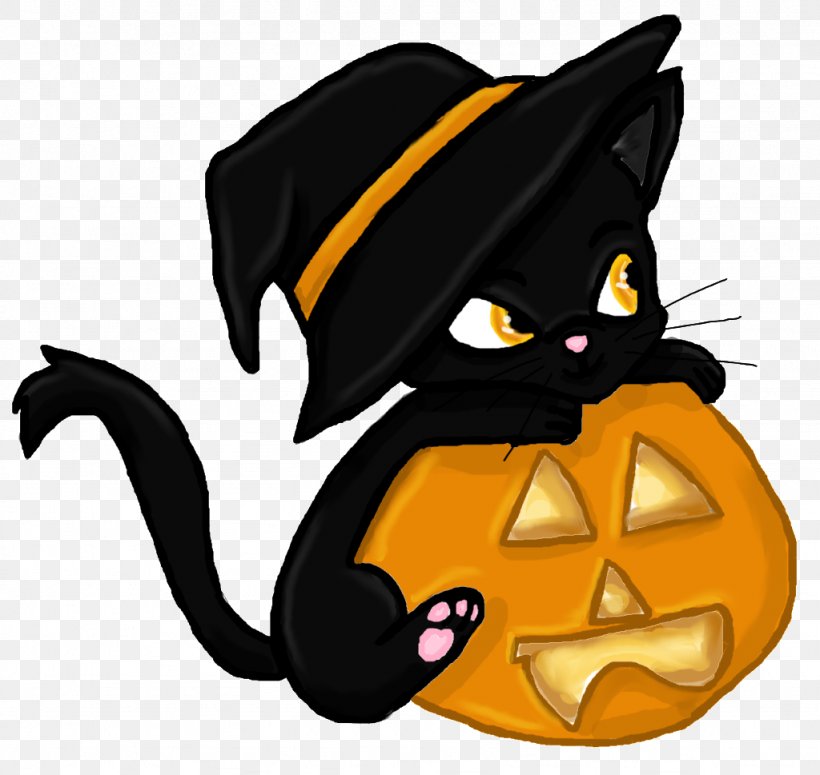 Black Cat Kitten Halloween Clip Art, PNG, 1024x969px, Cat, Black Cat, Carnivoran, Cartoon, Cat Like Mammal Download Free