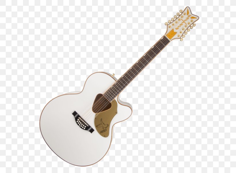 Gretsch White Falcon Twelve-string Guitar Acoustic-electric Guitar Acoustic Guitar, PNG, 600x600px, Watercolor, Cartoon, Flower, Frame, Heart Download Free