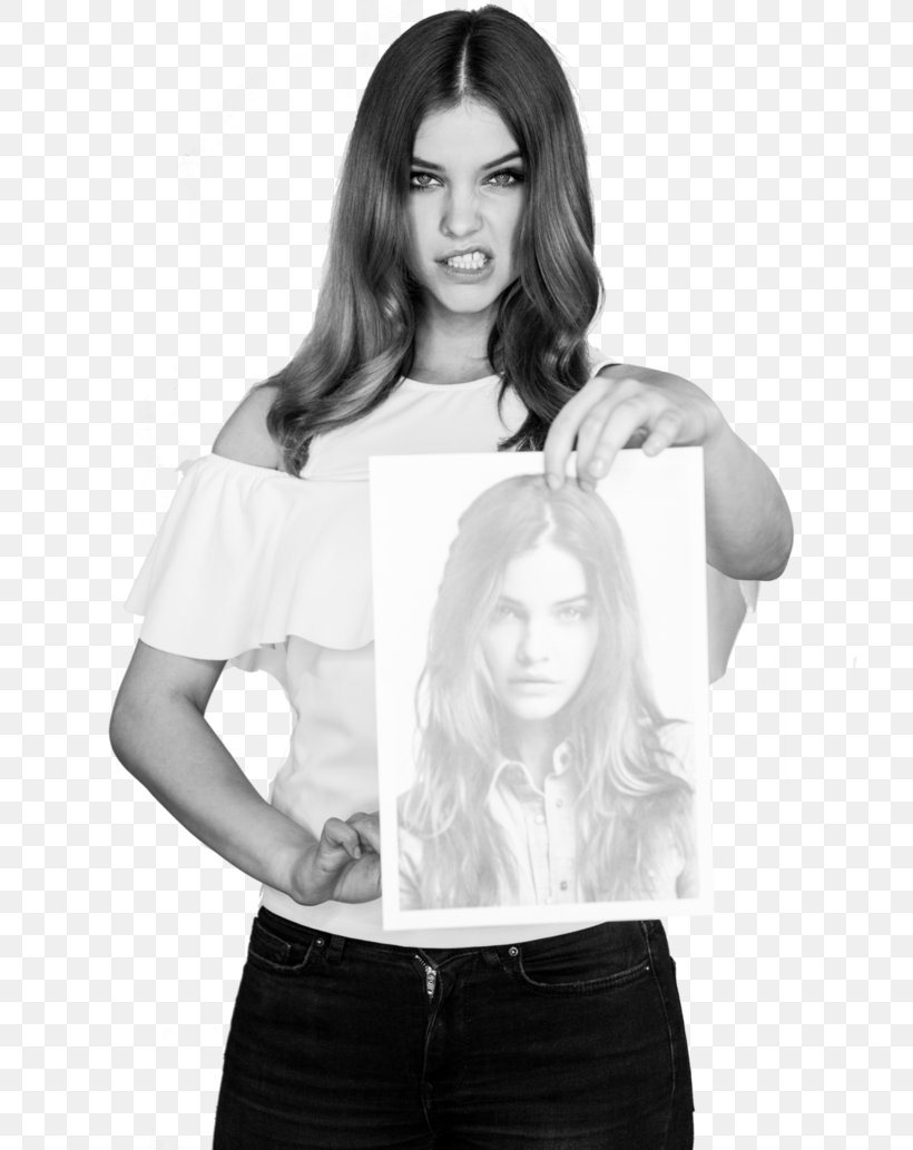 Barbara Palvin Model Black And White T-shirt Fashion, PNG, 774x1033px, Watercolor, Cartoon, Flower, Frame, Heart Download Free