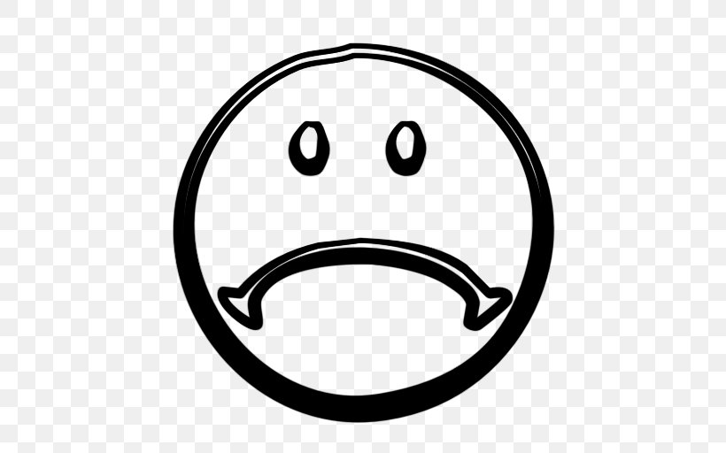 Sadness Smiley Face Clip Art, PNG, 512x512px, Sadness, Area, Black And White, Depression, Emoticon Download Free