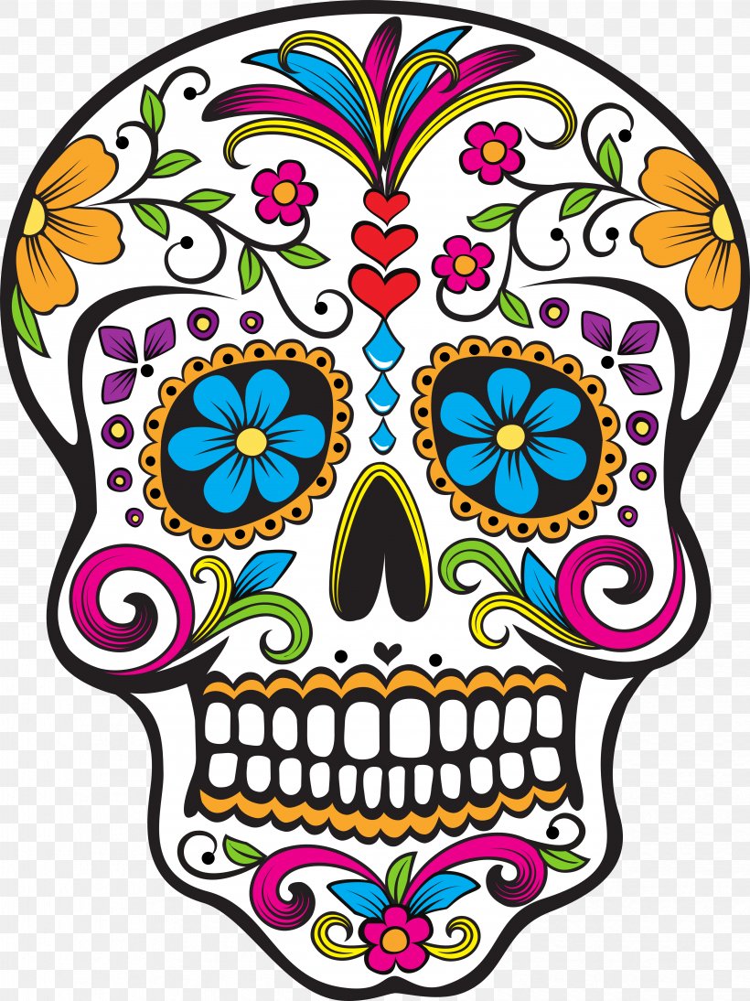 Calavera Day Of The Dead Mexican Cuisine Clip Art Skull, PNG, 4884x6521px, Calavera, Art, Bone, Day Of The Dead, Death Download Free