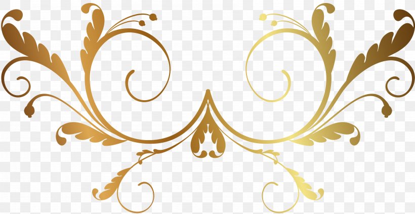 Gold Raster Graphics Clip Art, PNG, 3576x1848px, Gold, Calligraphy, Ornament, Pollinator, Raster Graphics Download Free