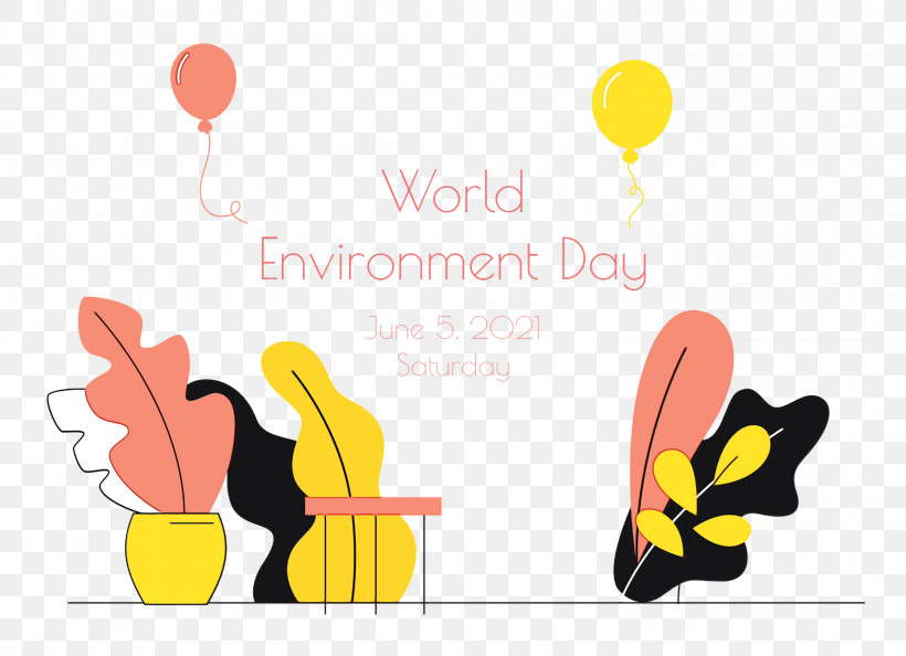 Logo Cartoon Yellow Line Meter, PNG, 3000x2176px, World Environment Day, Cartoon, Flower, Geometry, Happiness Download Free