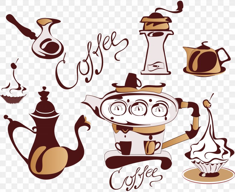 Coffee Cafe Tea Clip Art, PNG, 6478x5298px, Coffee, Cafe, Coffee Bean, Coffee Cup, Coffeemaker Download Free