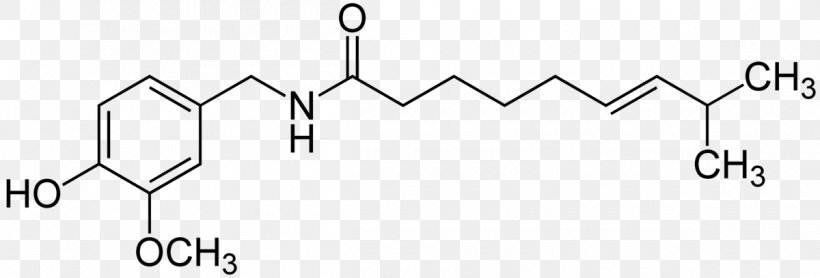 Dihydrocapsaicin Chemical Formula Molecule Structural Formula, PNG, 1200x407px, Watercolor, Cartoon, Flower, Frame, Heart Download Free