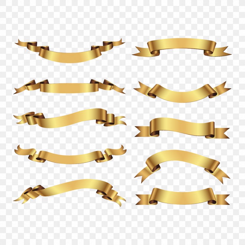 Euclidean Vector Download Ribbon, PNG, 1300x1300px, Ribbon, Brass, Cdr, Gold, Logo Download Free
