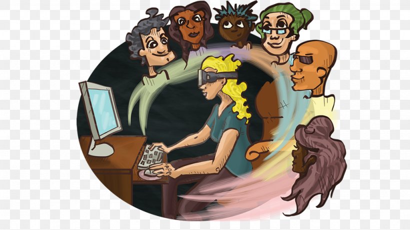 Virtual Reality Headset Oculus Rift Virtual World, PNG, 1024x576px, Virtual Reality, Art, Cartoon, Fiction, Fictional Character Download Free