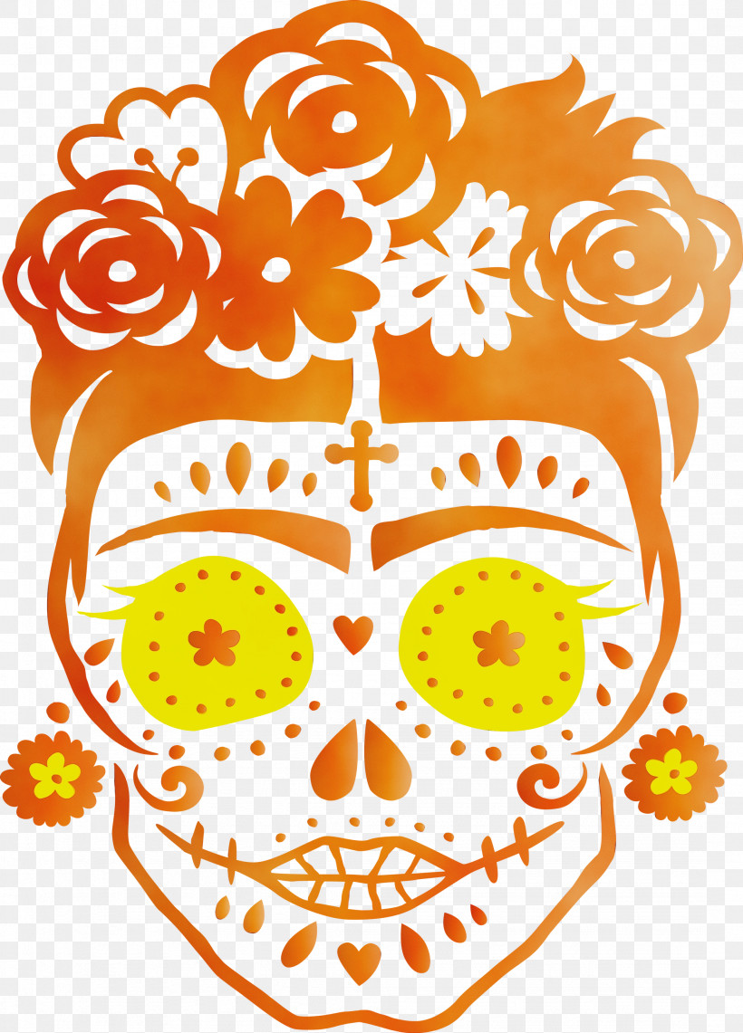 Visual Arts Flower Orange S.a. Meter, PNG, 2156x3000px, Sugar Skull, Flower, Meter, Orange Sa, Paint Download Free