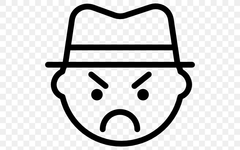 GANGSTER, PNG, 512x512px, Emoticon, Avatar, Black And White, Computer Font, Face Download Free