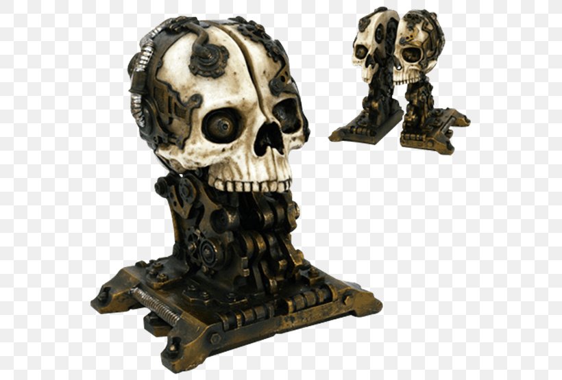 Skull Steampunk Calavera Gear Bookend, PNG, 555x555px, Skull, Bone, Book, Bookend, Calavera Download Free