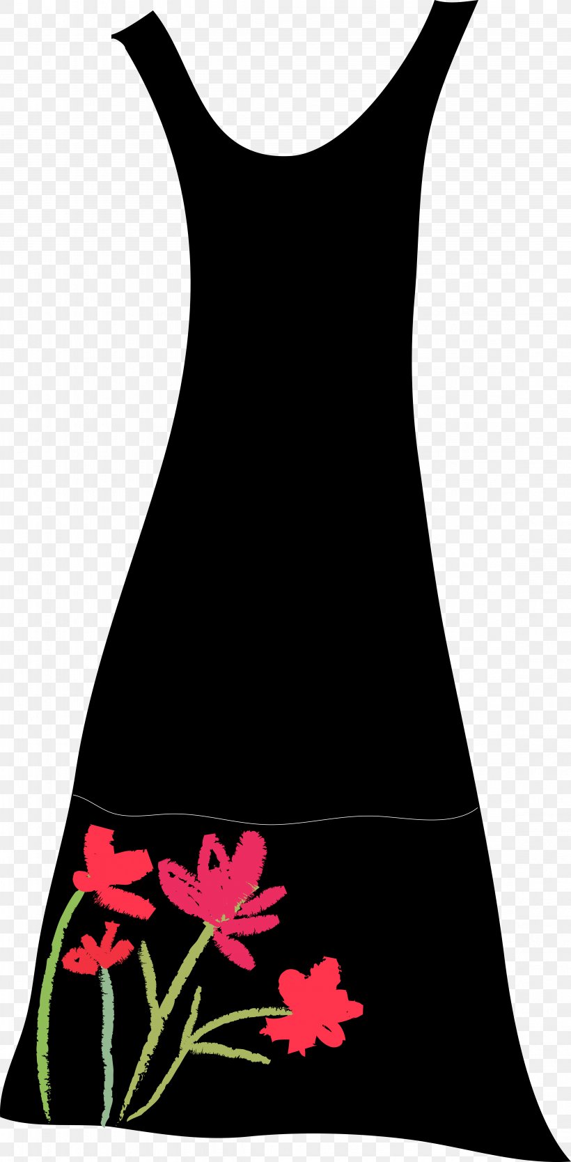 Dress Neck Black M Clip Art, PNG, 4525x9208px, Dress, Black, Black M, Flower, Neck Download Free