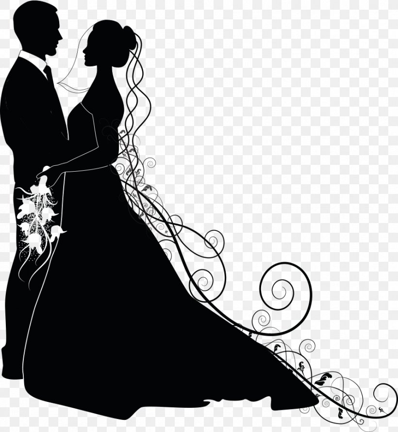 Wedding Invitation Bridegroom Clip Art, PNG, 887x964px, Wedding Invitation, Black, Black And White, Bride, Bridegroom Download Free