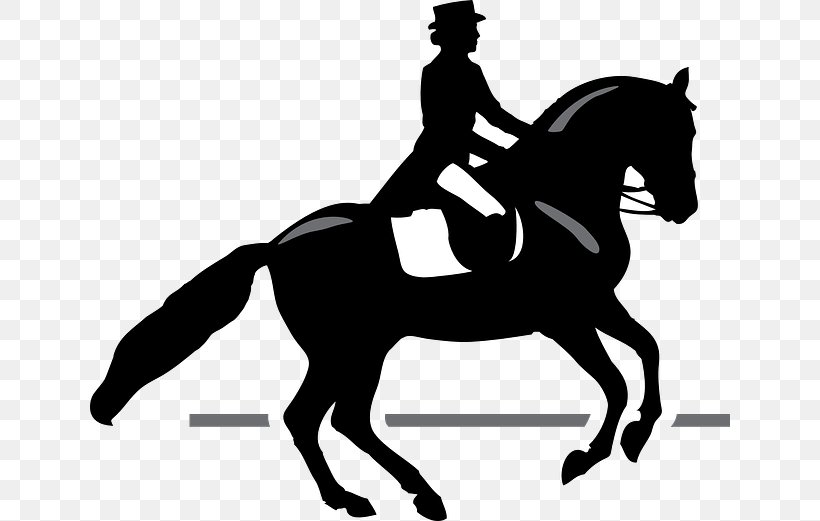 Horse Dressage Equestrian Equitation Clip Art, PNG, 640x521px, Horse, Animal Sports, Black, Black And White, Bridle Download Free