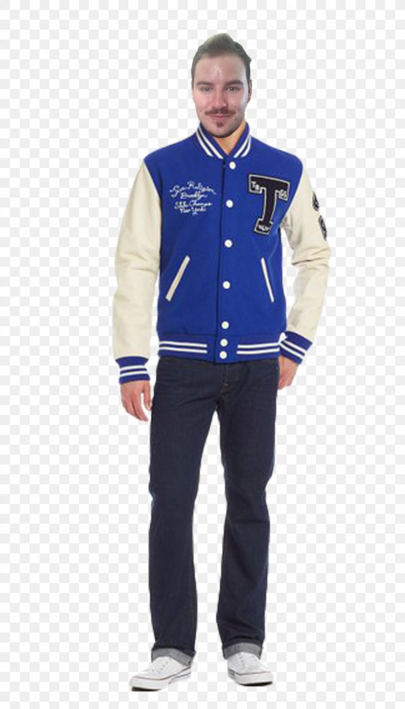 Jacket T-shirt Denim Letterman Blue, PNG, 1024x1792px, Jacket, Blue, Denim, Electric Blue, Jersey Download Free