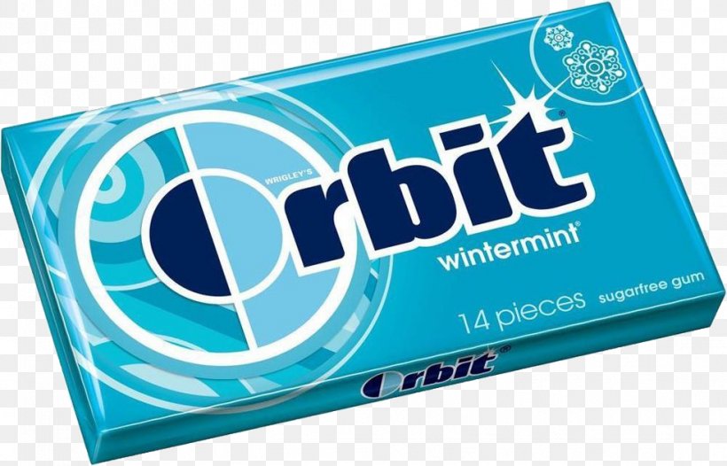 Chewing Gum Orbit Peppermint Mentha Spicata, PNG, 979x628px, Chewing Gum, Advertising, Aqua, Blue, Brand Download Free