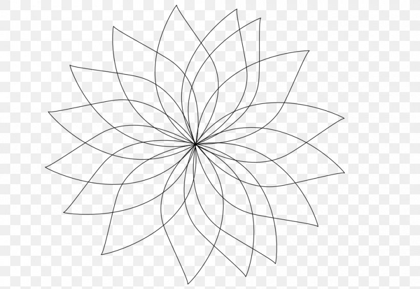 Petal Line Art Point Sketch, PNG, 1000x690px, Petal, Area, Artwork, Black And White, Drawing Download Free
