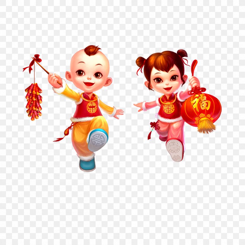 Chinese New Year Firecracker Lunar New Year, PNG, 1000x1000px, Chinese New Year, Art, Bainian, Child, Clip Art Download Free