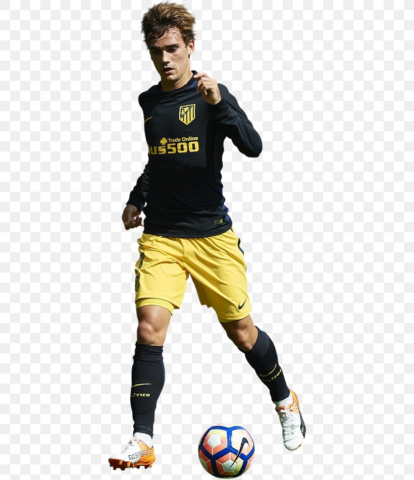 Antoine Griezmann Atlético Madrid Jersey 2017–18 La Liga Football, PNG, 394x951px, Antoine Griezmann, Atletico Madrid, Ball, Clothing, Cristiano Ronaldo Download Free