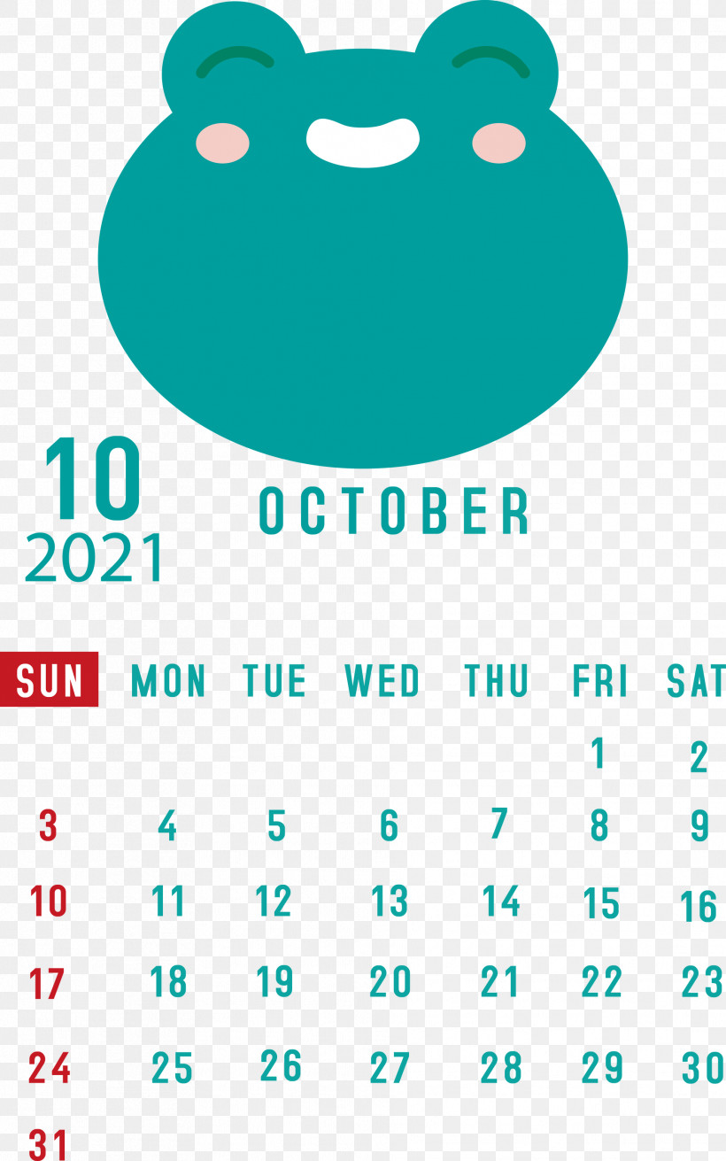 October 2021 Printable Calendar October 2021 Calendar, PNG, 1876x3000px, October 2021 Printable Calendar, Aqua M, Calendar System, Green, Htc Download Free