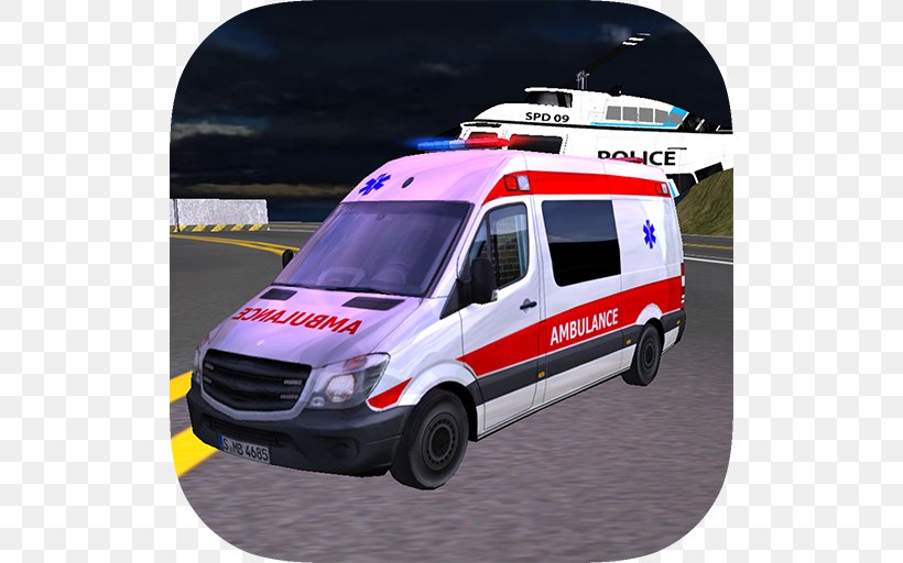 Ambulance Car Simulator 3D Drive Car Simulator Ambulance Driver 3d Parking, PNG, 512x512px, Ambulance, Android, Automotive Exterior, Car, Commercial Vehicle Download Free