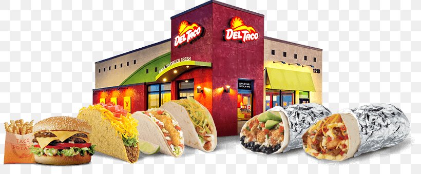 Del Taco Fast Food Lake Forest Mexican Cuisine, PNG, 808x339px, Taco, Breakfast, Cuisine, Del Taco, Fast Food Download Free