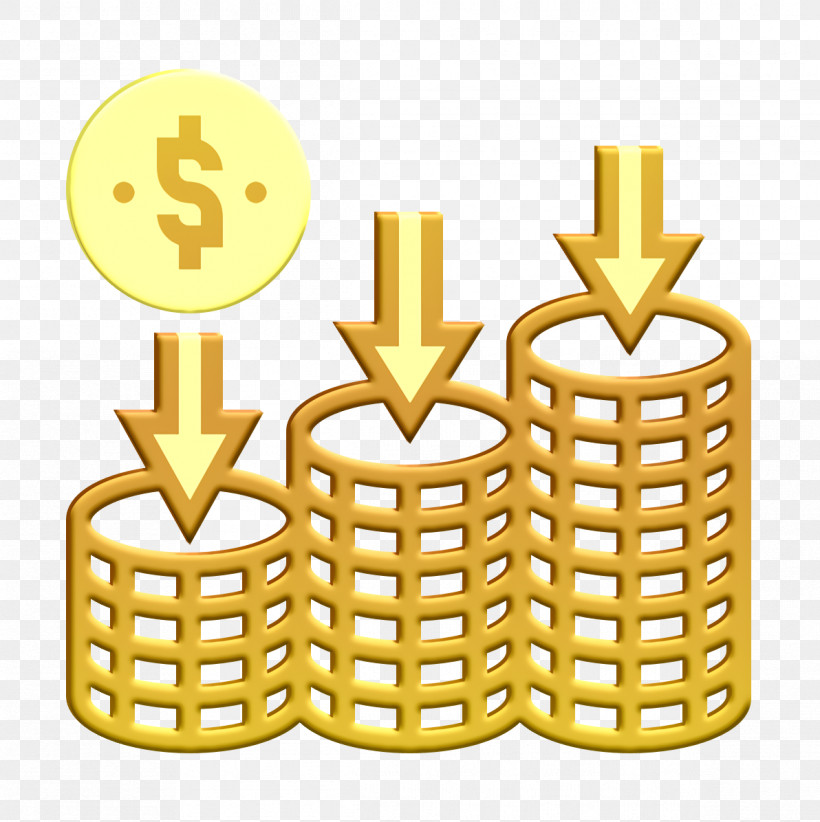 Saving And Investment Icon Loss Icon Chart Icon, PNG, 1192x1196px, Saving And Investment Icon, Chart Icon, Loss Icon, Metal, Yellow Download Free