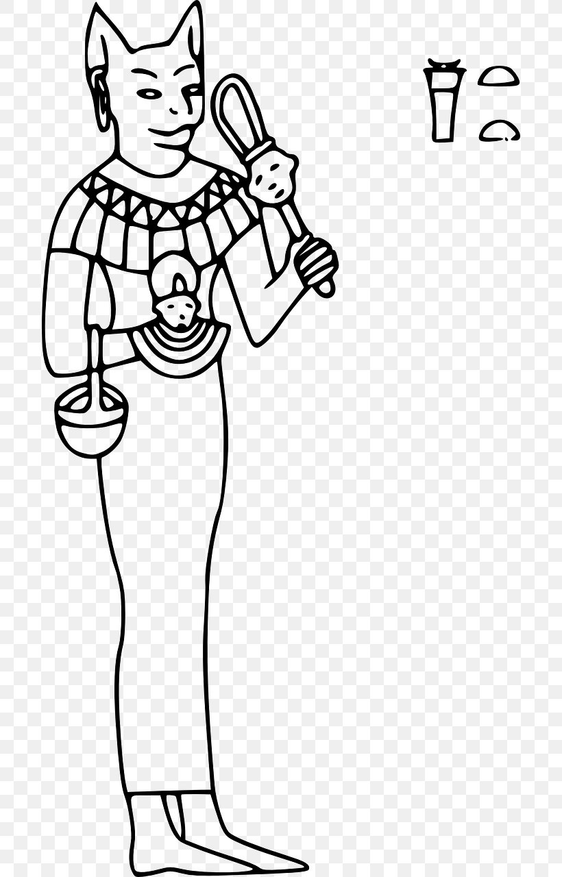 Ancient Egyptian Religion Bastet Coloring Book Neith, PNG, 698x1280px, Watercolor, Cartoon, Flower, Frame, Heart Download Free
