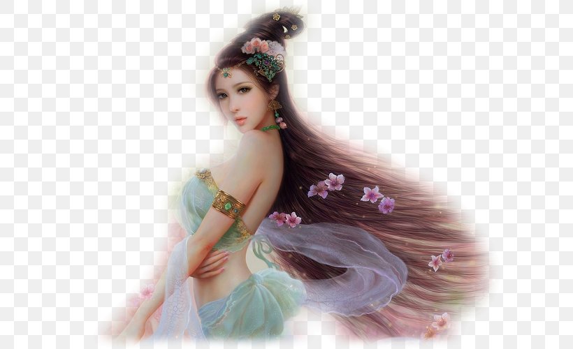 Fantasy Female Woman Desktop Wallpaper Fantastic Art, PNG, 667x500px, Watercolor, Cartoon, Flower, Frame, Heart Download Free