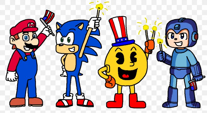 Mario & Sonic At The Olympic Games Art Human Behavior Pac-Man Illustration, PNG, 1020x560px, Mario Sonic At The Olympic Games, Area, Art, Artist, Cartoon Download Free