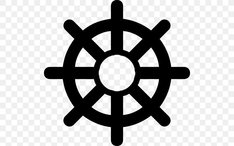 Dharmachakra Buddhist Symbolism Buddhism And Hinduism, PNG, 512x512px, Dharmachakra, Area, Black And White, Buddhism, Buddhism And Hinduism Download Free