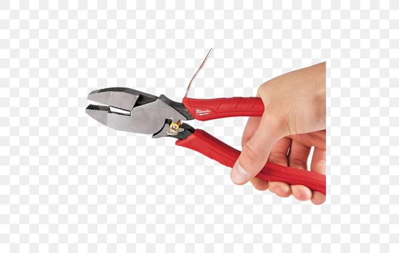 Diagonal Pliers Lineman's Pliers Alicates Universales Milwaukee Electric Tool Corporation, PNG, 520x520px, Diagonal Pliers, Alicates Universales, Crimp, Cutting, Hardware Download Free
