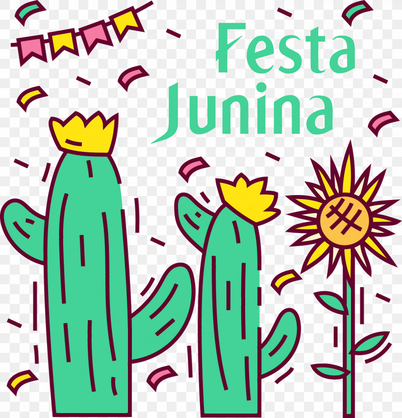 Cartoon Flower Pattern Happiness Line, PNG, 2881x3000px, Brazilian Festa Junina, Area, Cartoon, Festas De Sao Joao, Flower Download Free