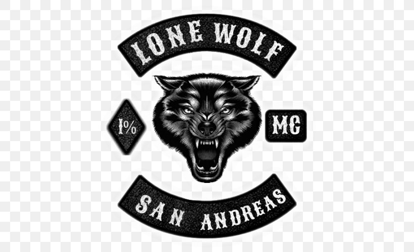 Gray Wolf Motorcycle Club Biker Grand Theft Auto: San Andreas Embroidered Patch, PNG, 500x500px, Gray Wolf, Amazoncom, Association, Biker, Black Download Free