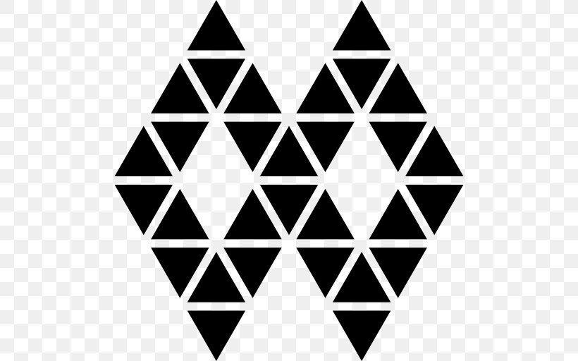 Triangle Symmetry Shape Polygon Line, PNG, 512x512px, Triangle, Area, Black, Black And White, Hexagon Download Free