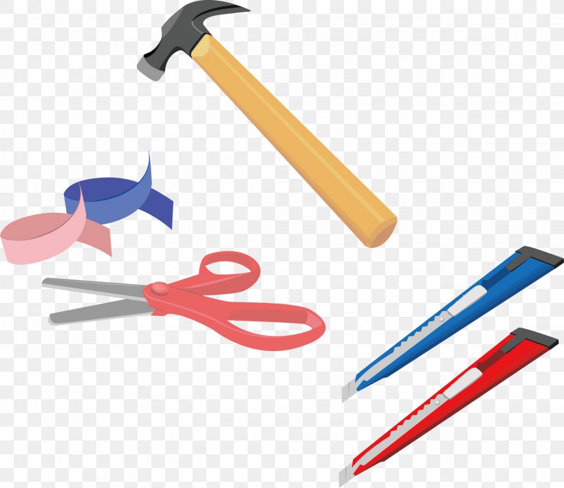 Vector Household Tools Hammer Scissors, PNG, 2258x1953px, Blade, Brand, Cutting, Handle, Material Download Free