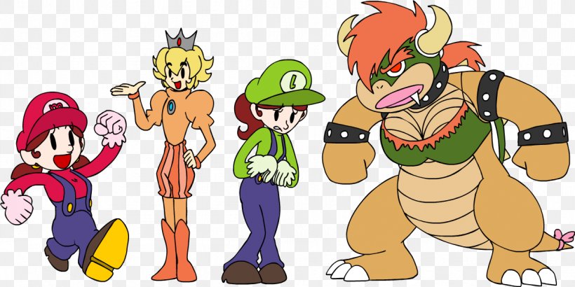 Mario Bros. Gender Bender Luigi Genderswap, PNG, 1203x602px, Watercolor, Cartoon, Flower, Frame, Heart Download Free