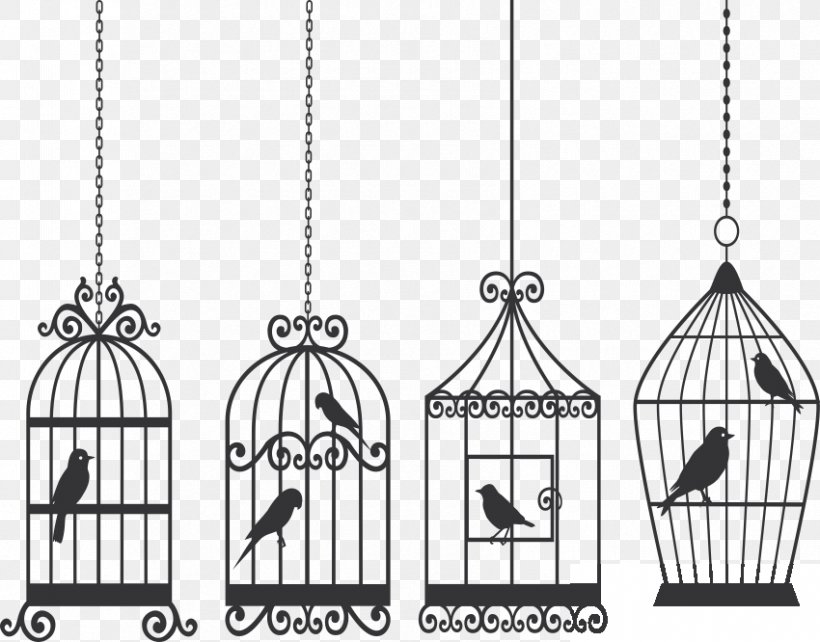 Birdcage Lovebird, PNG, 850x666px, Bird, Birdcage, Black And White, Cage, Light Fixture Download Free
