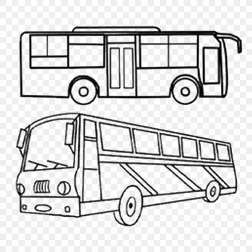 Bus Car Stroke Public Transport Train, PNG, 1000x1000px, Bus, Area, Automotive Design, Black And White, Car Download Free