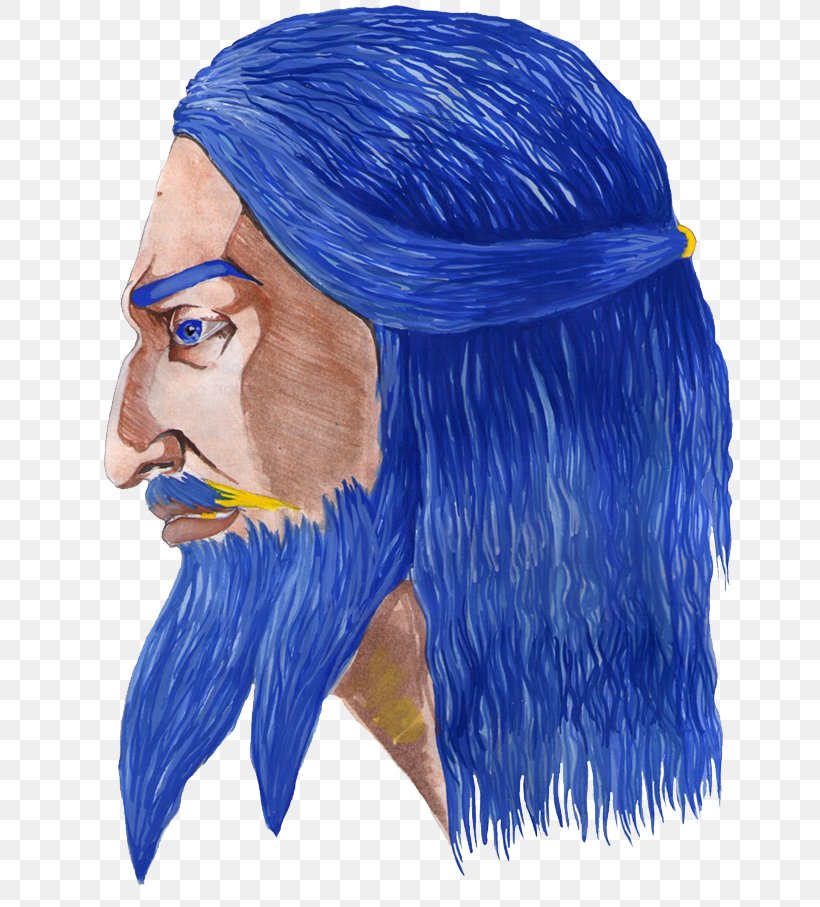 Cobalt Blue Illustration Facial Hair Headgear, PNG, 686x907px, Cobalt Blue, Art, Beak, Beard, Blue Download Free