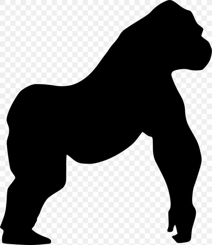 Mountain Gorilla Horse Wall Decal, PNG, 850x980px, Gorilla, Animal, Black, Black And White, Bwindi Impenetrable National Park Download Free