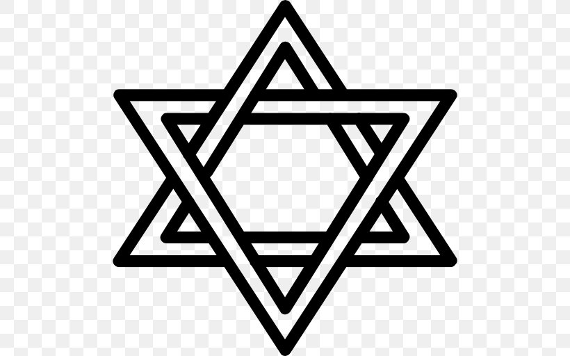 Star Of David Jewish Symbolism Judaism Jewish People, PNG, 512x512px, Star Of David, Area, Black, Black And White, Brand Download Free