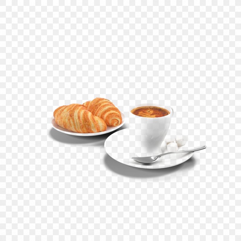 Coffee Croissant Breakfast Cafe Cappuccino, PNG, 1000x1000px, Coffee, Bread, Breakfast, Cafe, Cappuccino Download Free