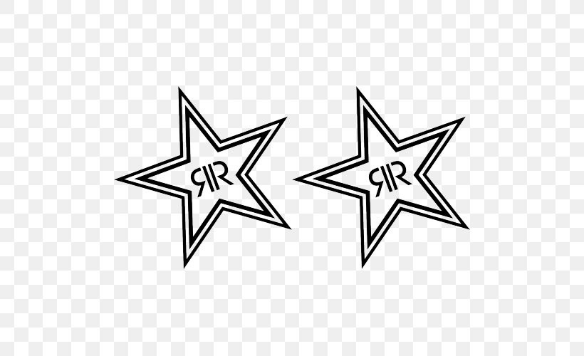 Rockstar Sticker Logo Sports & Energy Drinks, PNG, 500x500px, Rockstar, Area, Black, Black And White, Brand Download Free