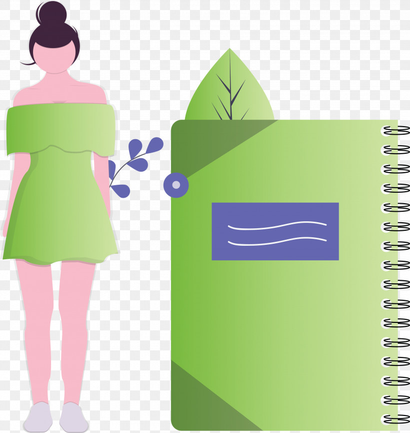 Notebook Girl, PNG, 2842x3000px, Notebook, Girl, Green Download Free