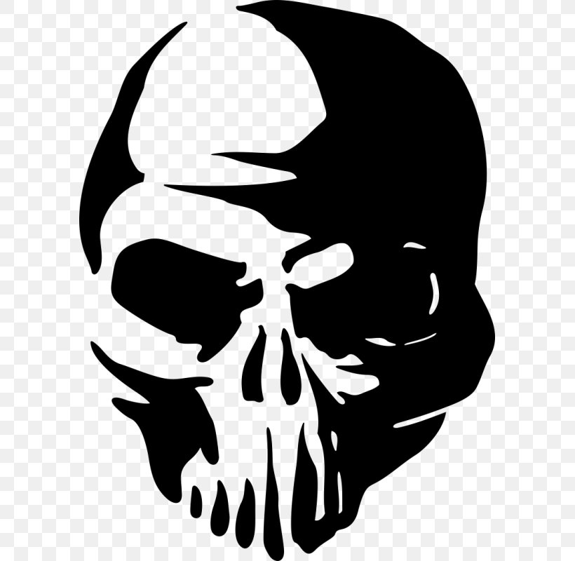Vector Graphics Skull Image Silhouette Illustration, PNG, 800x800px, Skull, Black And White, Bone, Decal, Face Download Free