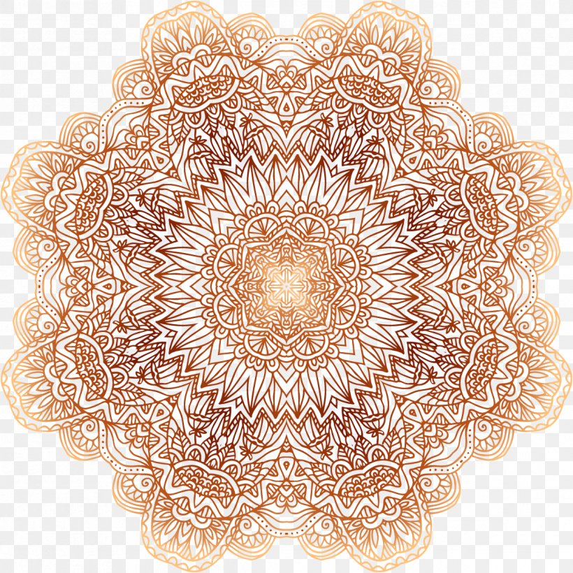 Circle Line Euclidean Vector, PNG, 1191x1191px, Flower, Dishware, Doily, Gold, Lace Download Free