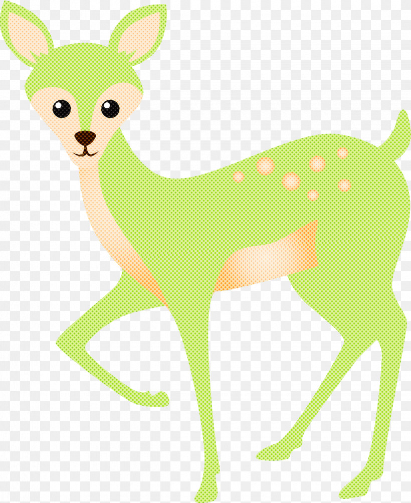 Green Deer Tail Wildlife Animal Figure, PNG, 2450x2999px, Watercolor Deer, Animal Figure, Deer, Fawn, Green Download Free