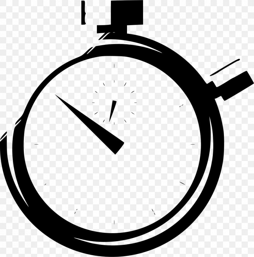 Clock Stopwatch Timer Clip Art, PNG, 980x992px, Clock, Black And White, Monochrome Photography, Movement, Stopwatch Download Free