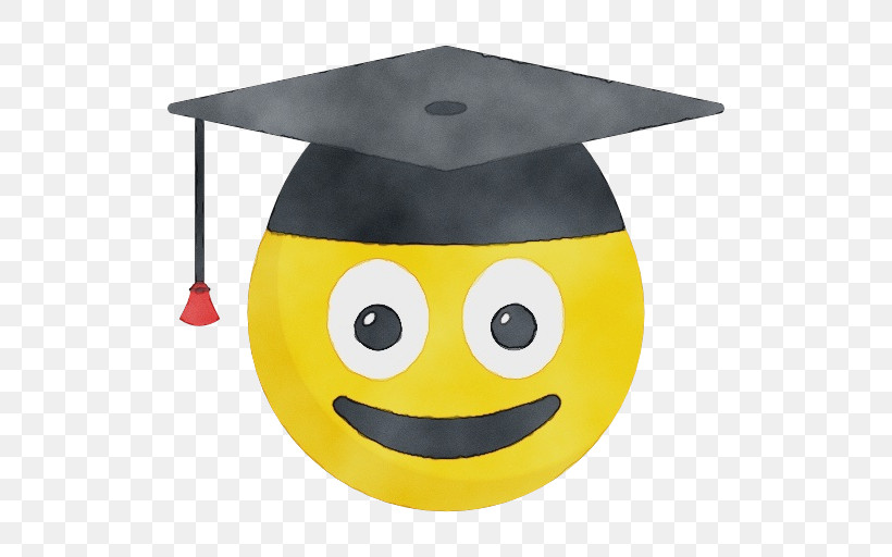 Emoticon, PNG, 512x512px, Watercolor, Emoji, Emoticon, Graduation Ceremony, Paint Download Free